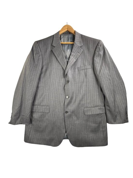 Gianfranco Ruffini Other - Gianfranco Ruffini Suit Jacket Mens 48XL Gray Pinstripe Wool Super 100s 2 Button